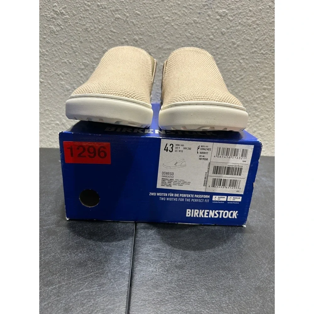Birkenstock Oswego Textile Mixed Leather Sandcastle EU 43 US M10 Mens
